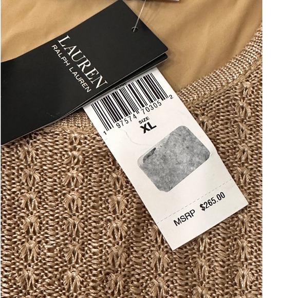 Lauren Ralph Lauren NWT SZ XL Gold Knit Sleeveless Maxi Dress Side Slits Ribbed - Picture 12 of 16